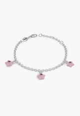 very nice small silver enamel October baby birthstone bracelet